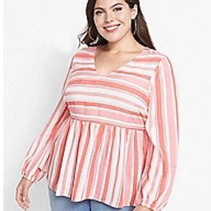 NWOT Lane Bryant Long Sleeve V Neck Baby Doll